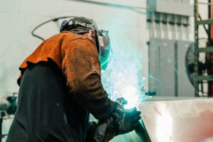 sparks flying from welding process